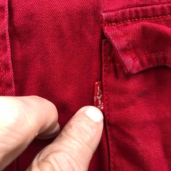 Vintage Levi's Men's Shirt Medium Long Sleeve Red Button Up Classic - Picture 10 of 15